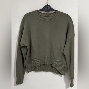 Quince 100% Organic Cotton Boyfriend Crew Sweater Agave Green Size S